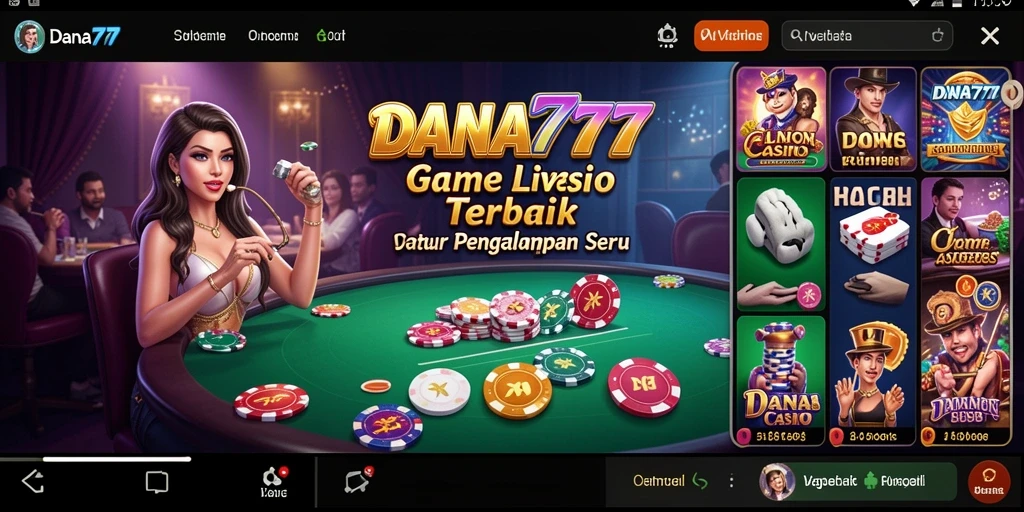 Tampilan screenshot gameplay menampilkan dealer langsung di DANA777.