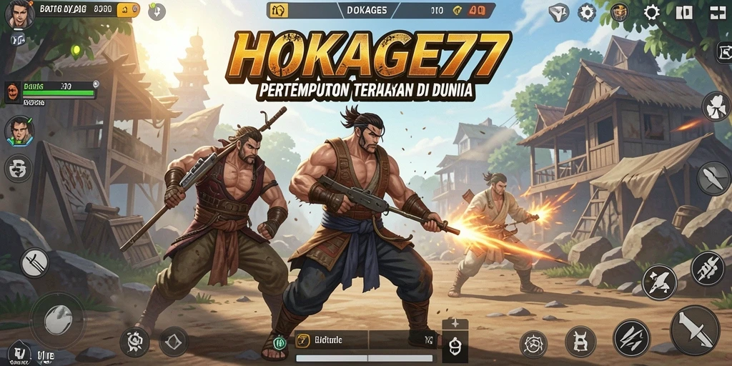 Screenshot gameplay HOKAGE77 yang menampilkan pertempuran seru.