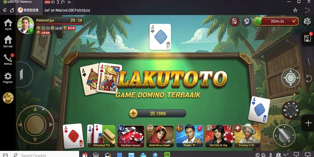 Screenshot gameplay LAKUTOTO menampilkan suasana seru permainan domino.