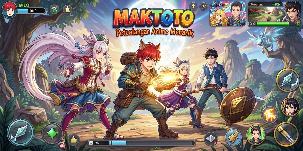 Tampilan gameplay <strong>MAKTOTO</strong> yang seru dan interaktif dengan karakter anime.