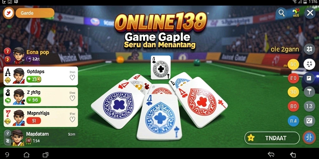 Tampilan gameplay Gaple yang seru dan interaktif di ONLINE138.