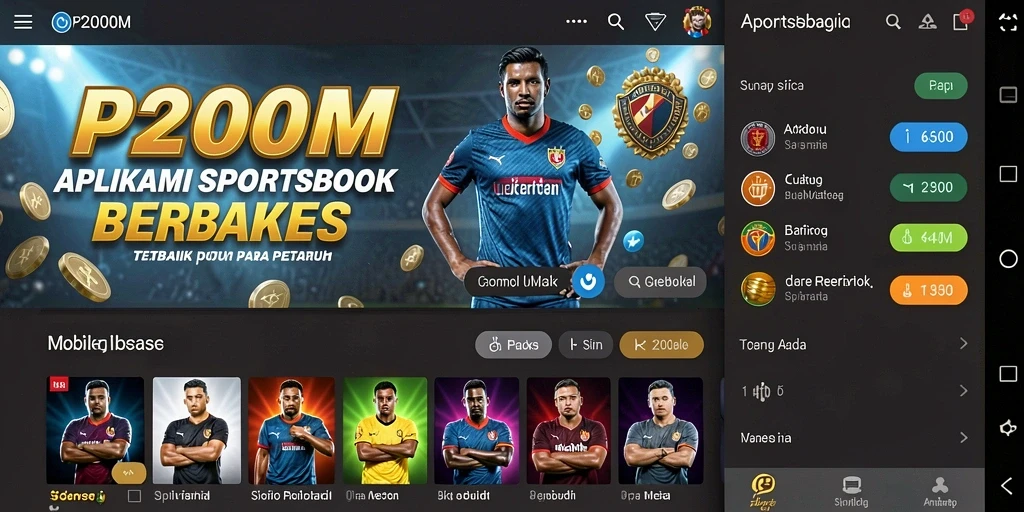 Gambaran gameplay P200M dengan berbagai opsi taruhan olahraga.