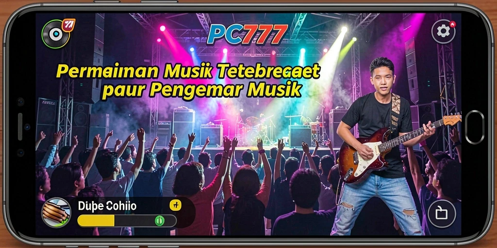 Tampilan gameplay menarik dengan berbagai pilihan lagu musik.