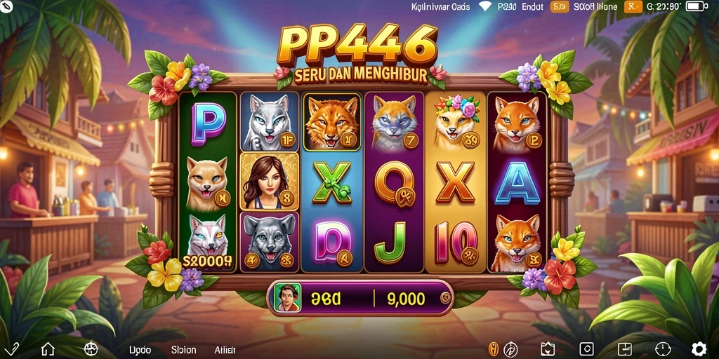 Tampilan gameplay menarik dari PP444 yang penuh warna.